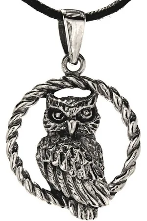 Kiss of Leather Kettenanhänger Eulen Anhänger 925 Sterling Silber Ring Eule Uhu Owl Nachtvogel Vogel - Verkäufer: