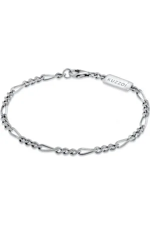 Kuzzoi Silberarmband Herren Figaro Massiv 925 Silber, Figaro - Verkäufer: JULIE & GRACE GmbH