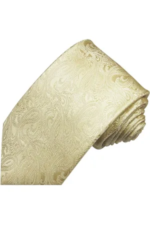 Paul Malone Krawatte Elegante Hochzeitskrawatte Herren Schlips paisley brokat 100% Seide Breit (8cm), creme 2112 - Verkäufer: Jung GmbH