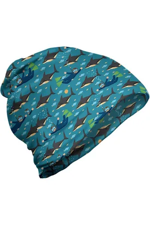 Abakuhaus Beanie Wandern im Freien Ozean Haie und Taucher Mann-Karikatur - Verkäufer: Color-D Textile GmbH