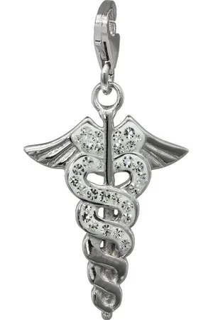 SilberDream Charm-Einhänger Charm Hermesstab Zirkonia, Charmsanhänger Hermesstab, 925 Sterling Silber, Farbe: - Verkäufer: Fit4Style Silberschmuck - IMPPAC