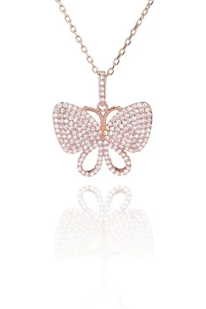 Karisma Kette mit Anhänger Damen roségold Sterling Silber 925 Anhänger, Schmetterling Halskette rhodinert Weiss - Verkäufer: Schmuck