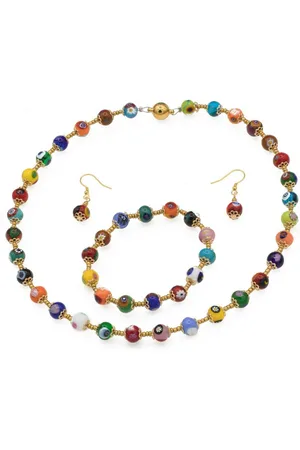 Bella Carina Schmuckset Kette, Armband und Ohrringe im Set mit Murano Glas Perlen , echte Murano Glas Perlen - Verkäufer: