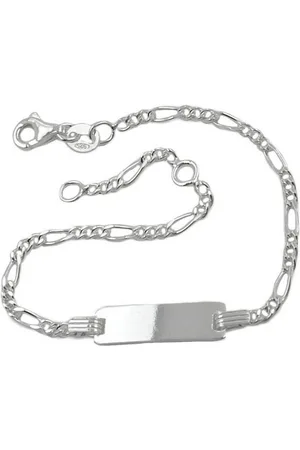GALLAY ID Armband für Kinder 2,2mm Figarokette Gravurplatte 21x5mm Silber 925 16cm (Armband, 1-tlg) - Verkäufer: Cats Collection