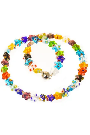 Bella Carina Perlenkette Kette mit Millefiori Glas Sternchen, Magnetverschluss - Verkäufer: