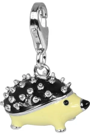SilberDream Charm-Einhänger Charm 925er Silber Emaille, Igel Anhänger 925 Sterling Silber, schwarz, beige, silber - Verkäufer: Fit4Style Silberschmuck - IMPPAC