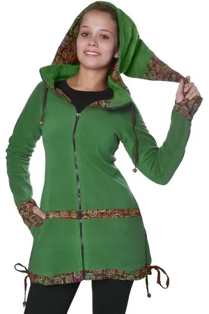 Kunst und Magie Kurzjacke Kunst&Magie kurzer Damenmantel Fleece+abnehmbarer Zipfelkapuze Fairy - Verkäufer: