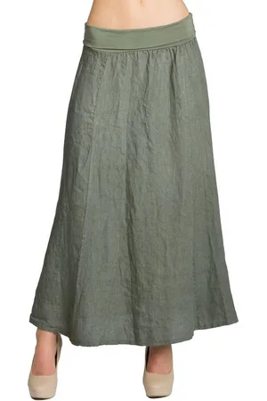 CASPAR Faltenrock RO019 Damen langer Maxi Sommer Leinenrock - Verkäufer: & SIKORA