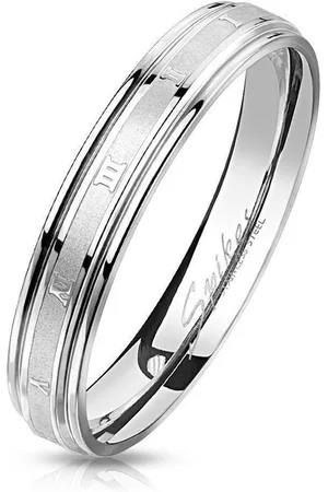 Bungsa Fingerring Ring römische Nummern Silber aus Edelstahl Unisex (1 Ring) - Verkäufer: