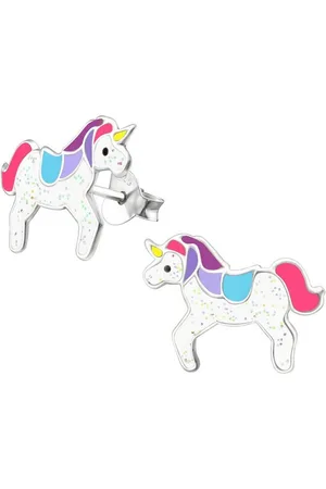 Goldene Hufeisen Paar Ohrstecker Mädchen Ohrstecker Einhorn Pferd Kinder Ohrringe 925 Sterling Silber (1 Paar, inkl. Etui), Rhodiniert - Verkäufer: