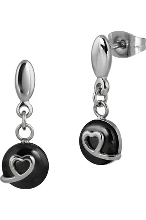 Amello Paar Ohrhänger Ohrringe Edelstahl Keramik (Ohrhänger), Damen Ohrhänger Herzchen Edelstahl (Stainless Steel), in silberfarben - Verkäufer: Fit4Style Silberschmuck - IMPPAC