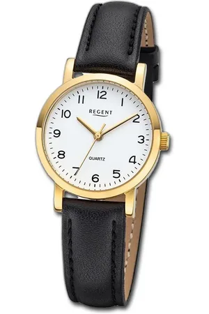 Regent Quarzuhr Leder Damen Uhr F-937 Quarzuhr, (Analoguhr), Damenuhr mit Lederarmband, rundes Gehäuse, klein (ca. 28mm), Elegant-S - Verkäufer: Fit4Style Silberschmuck - IMPPAC