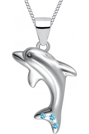 Goldene Hufeisen Kette und Anhänger Set Damen Mädchen Kinder Delfin Anhänger mit Kette aus 925 Sterling Silber (2-tlg, inkl. Etui), Rhodiniert - Verkäufer: