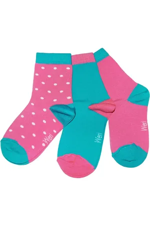 WERI SPEZIALS Strumpfhersteller GmbH Basicsocken Kinder Socken 3-er Pack für Mädchen >>Pünktchen<< aus Baumwolle (Set) 3er-Pack - Verkäufer: Strumpf-Welt GbR