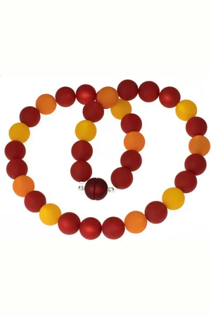 Bella Carina Perlenkette Polaris Perlen Kette 14 mm orange, Magnetverschluss - Verkäufer: