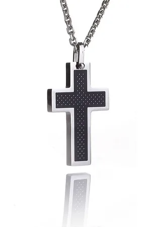 Karisma Kette mit Anhänger Edelstahl Anhänger Kreuz Männerschmuck PVD Schwarz mit Kette, SLP0798 - 45 Zentimeter - Verkäufer: Schmuck