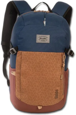 Bestway Freizeitrucksack blau-brauner Tagesrucksack (Freizeitrucksack), Herren, Damen Freizeitrucksack Polyester, blau, braun, Größe ca. 47cm - Verkäufer: Fit4Style Silberschmuck - IMPPAC