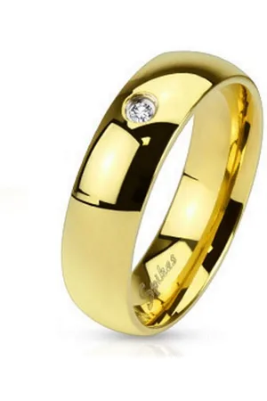 Bungsa Fingerring Ring mit Kristall Gold aus Edelstahl Unisex (Ring, 1-tlg), Damen Herren - Verkäufer: