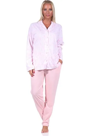 Normann Pyjama Damen Pyjama langarm zum durchknöpfen in Single Jersey Qualität - Verkäufer: Fairway