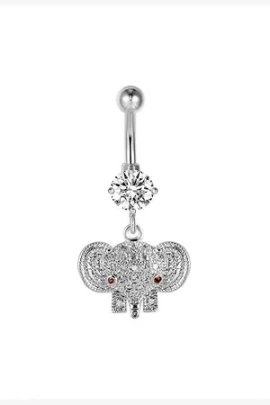 Karisma Bauchnabelpiercing Edelstahl Bauchnabelpiercing Anhänger Banana Elefant Zirkonia, - HB169 - Silber - Verkäufer: Schmuck