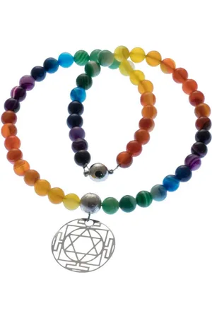 Bella Carina Perlenkette Cjhakra Kette Regenbogen Mandala, 925 Silber Anhänger - Verkäufer: