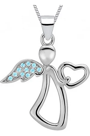 Goldene Hufeisen Kette mit Anhänger Engel Herz Schutzengel Anhänger mit Kette 925 Silber Engelkette (2-tlg, inkl. Etui), Anlass Geburtstag, Geschenke für Mädchen, Damen - Verkäufer: