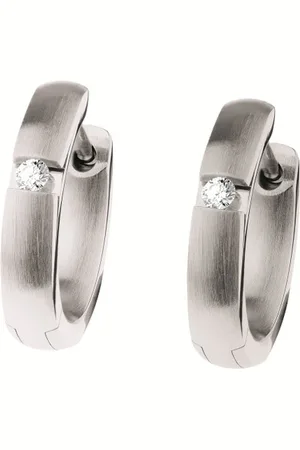 ERNSTES Single-Ohrstecker Klappcreole E490 Edelstahl mit Brillanten - Verkäufer: Juwelier SCHWAHN