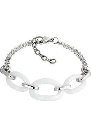 Amello Edelstahlarmband Ovale Armband silber weiß (Armband), Armbänder für Damen Edelstahl (Stainless Steel) - Verkäufer: Fit4Style Silberschmuck - IMPPAC