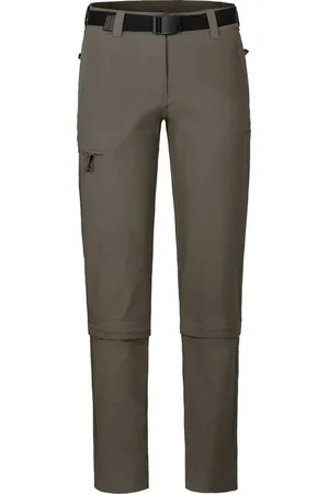 Bergson Zip-off-Hose YORK Zipp-Off Damen Wanderhose, vielseitig, pflegeleicht, Kurzgrößen, braun/grün - Verkäufer: