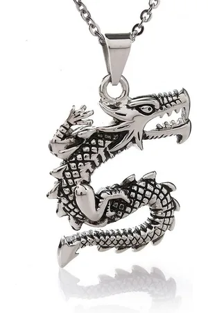Karisma Kette mit Anhänger Edelstahl Drachen Anhänger Geschwärzt Mit Edelstahl Kette HSP9030 - 55 Zentimeter - Verkäufer: Schmuck