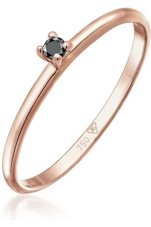 Elli DIAMONDS Diamantring Diamant Schwarz Brillantschliff (0.015 ct) 750 Rosegold, Black Diamond - Verkäufer: JULIE & GRACE GmbH