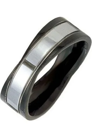 vivance collection Partnerring "Black & Steel" Edelstahl Ring bicolor - Verkäufer: KINGKA