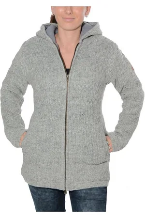 Kunst und Magie Kapuzenstrickjacke Klassische Damen Strickjacke Wolle Jacke+Fleecefutter und Kapuze - Verkäufer: