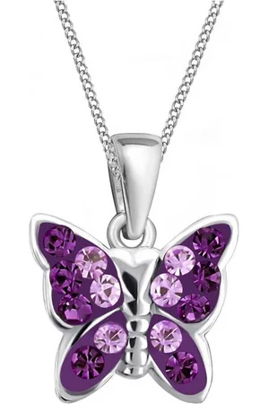 Goldene Hufeisen Kette mit Anhänger Mädchen Kinder mini klein Schmetterling Anhänger mit Kette 925 Silber (2-tlg, inkl. Etui), Kinderkette - Verkäufer: