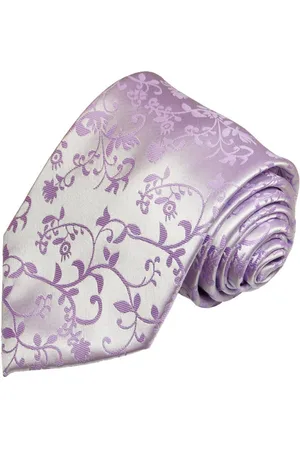 Paul Malone Krawatte Herren Hochzeitskrawatte floral - Mikrofaser - Bräutigam Schmal (6cm), flieder V93 - Verkäufer: Jung GmbH