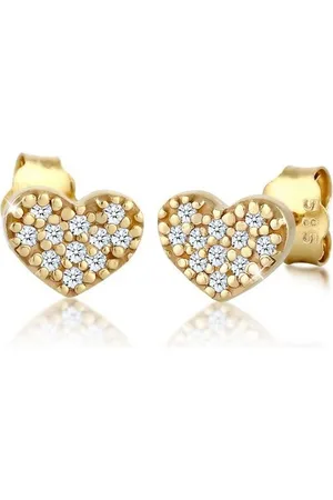 Elli DIAMONDS Paar Ohrstecker Herz Diamant Brillantschliff (0.011ct) 585 Gelbgold, Herz - Verkäufer: JULIE & GRACE GmbH