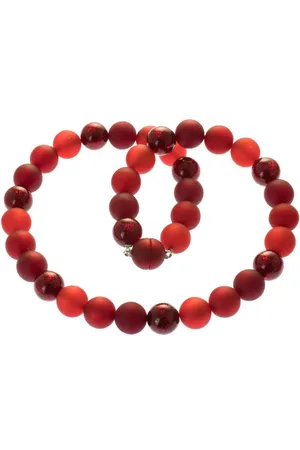 Bella Carina Perlenkette Polaris Kette 14 mm rot mit Glitzer Effekt - Verkäufer: