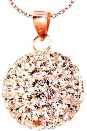 Karisma Kette mit Anhänger Damen Silber 925 Anhänger Kugel 15mm- Rosé Gold beschichtet, mit Kristall Elements und Silber Kette - 45.0 Zentimeter - Verkäufer: Schmuck