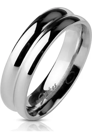 Bungsa Fingerring Ring zweireihig Silber aus Edelstahl Unisex (Ring, 1-tlg), Damen Herren - Verkäufer:
