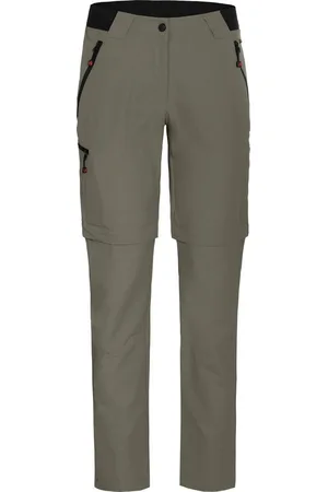 Bergson Outdoorhose VIDAA COMFORT Zipp-Off Damen Wanderhose, leicht, strapazierfähig, Normalgrößen, grau/grün - Verkäufer: