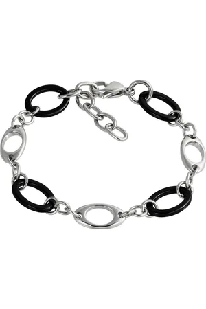 Amello Edelstahlarmband Kegel Armband silber schwarz (Armband), Armbänder für Damen Edelstahl (Stainless Steel) - Verkäufer: Fit4Style Silberschmuck - IMPPAC