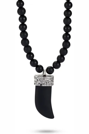 Kingka Kette mit Anhänger "WOVEN" Kette, Achat Stein, 925 Sterling Silber im verwobenen Rattan Design, Anhänger nicht abnehmbar - Verkäufer: