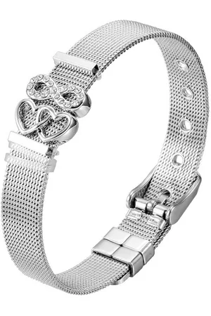 Heideman Armband Milanaise poliert (Armband, inkl. Geschenkverpackung), mit Charms "Herzchen" und "Unendlichkeitszeichen" - Verkäufer: