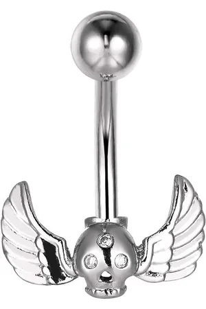 Karisma Bauchnabelpiercing Edelstahl Bauchnabelpiercing Banana Mini Engelsflügel Zirkonia - HB183 - Silber - Verkäufer: Schmuck