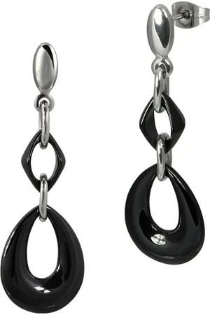 Amello Paar Ohrhänger Ohrringe Edelstahl Keramik (Ohrhänger), Damen Ohrhänger Tropfen Edelstahl (Stainless Steel), in silberfarben - Verkäufer: Fit4Style Silberschmuck - IMPPAC