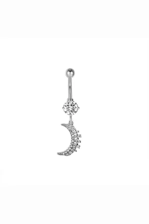 Karisma Bauchnabelpiercing Edelstahl Bauchnabelpiercing Anhänger Banana Mond Zirkonia, - HB163 - Silber - Verkäufer: Schmuck