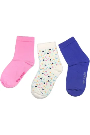 WERI SPEZIALS Strumpfhersteller GmbH Basicsocken Kinder Socken3-er Pack für Mädchen >>Blümchen<< mit Baumwolle - Verkäufer: Strumpf-Welt GbR
