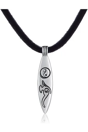 DonDon Kette mit Anhänger Lederkette Halskette 50 cm (1-tlg), Herren-Halskette mit Lederband, maskuline Anhänger, im Samtbeutel - Verkäufer: urban-styles