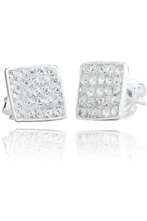 Karisma Paar Ohrstecker Ohrstecker Silber 925 Mit Kristall Elements Unisex Weiss 8 - Verkäufer: Schmuck