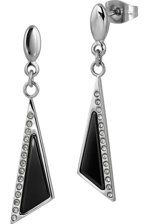 Amello Paar Ohrhänger Ohrringe Edelstahl Keramik (Ohrhänger), Damen Ohrhänger Dreieck Edelstahl (Stainless Steel), in silberfarben - Verkäufer: Fit4Style Silberschmuck - IMPPAC